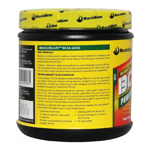 MuscleBlaze BCAA 6000 Amino Acid Powder, 0.88 lb 50 Servings (Tangy Orange) MuscleBlaze BCAA 6000 Amino Acid Powder, 0.88 lb 50 Servings (Tangy Orange)