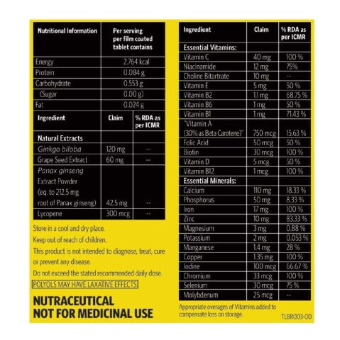 MuscleBlaze MB-VITE Multivitamin, Unflavoured 60 tablet(s) MuscleBlaze MB-VITE Multivitamin, Unflavoured 60 tablet(s)