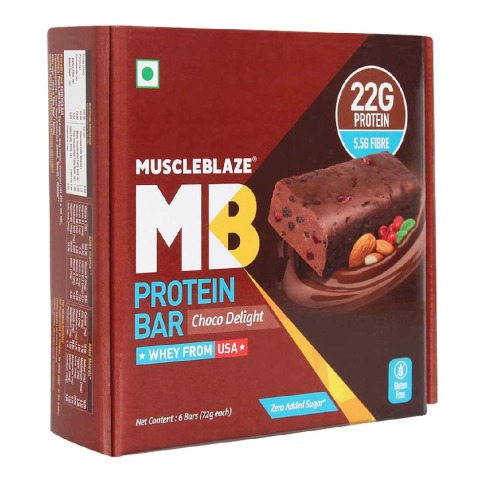 MuscleBlaze Protein Bar (22g Protein), 6 Piece(s)/Pack Choco Delight MuscleBlaze Protein Bar (22g Protein), 6 Piece(s)/Pack Choco Delight