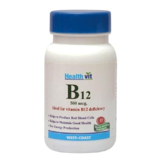 Healthvit Vitamin B12 (500mcg), Unflavoured 60 tablet(s)