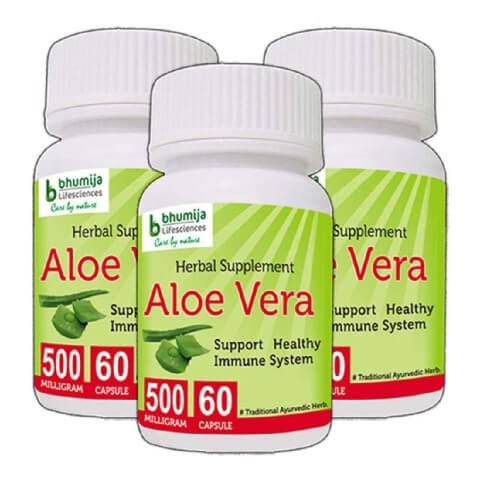 Bhumija Aloe Vera (Pack of 3), 60 capsules Bhumija Aloe Vera (Pack of 3), 60 capsules
