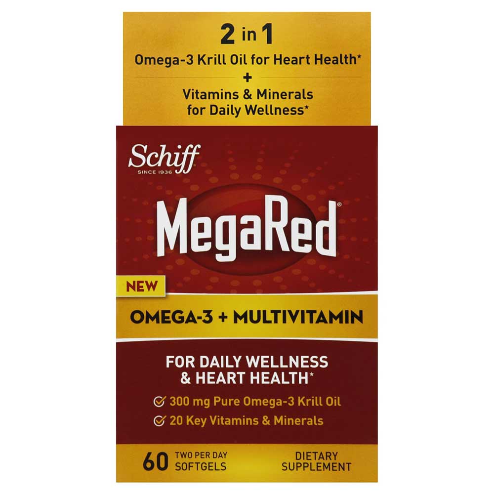 Schiff MegaRed Omega 3 Krill Oil plus Multivitamin,  60 softgels 