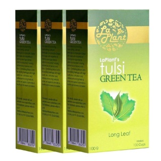 Laplant Tulsi Green Tea Long Leaf, 100 g Tulsi(Pack of 3)