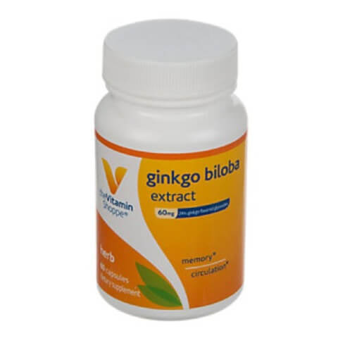 The Vitamin Shoppe Ginkgo Biloba Extract 60 mg, 60 capsules