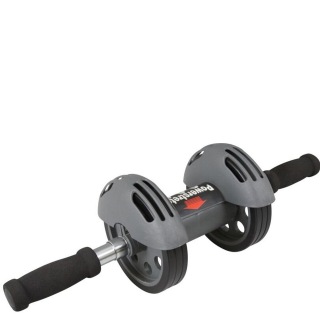 B Fit USA Double Exercise Wheel With Spring (3411), Black & Silver