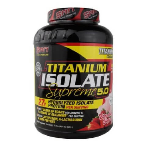 SAN Titanium Isolate Supreme, 5 lb Strawberry Yogurt SAN Titanium Isolate Supreme, 5 lb Strawberry Yogurt
