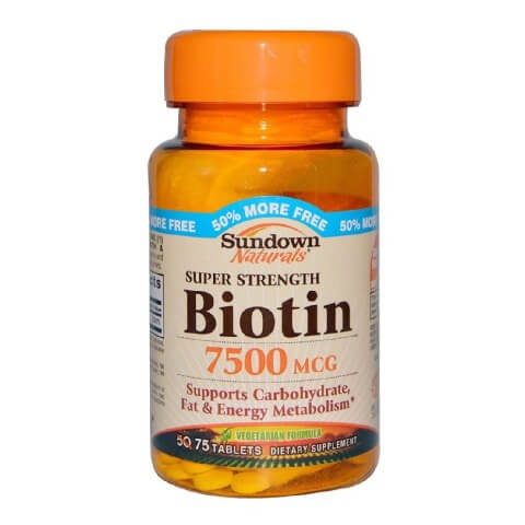 Sundown Naturals Super Strength Biotin (7500 mcg),  Unflavoured  75 tablet(s) 