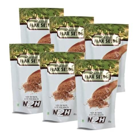 N2H Roasted Flax Seeds (Pack of 6), 100 g N2H Roasted Flax Seeds (Pack of 6), 100 g