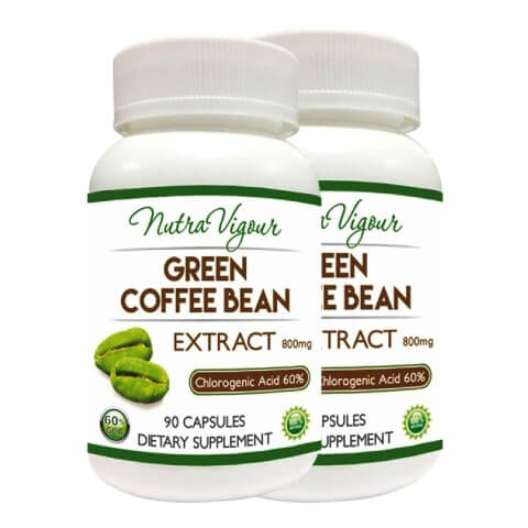 Nutra Vigour Green Coffee Bean Extract (800mg) (Pack of 2), 90 capsules