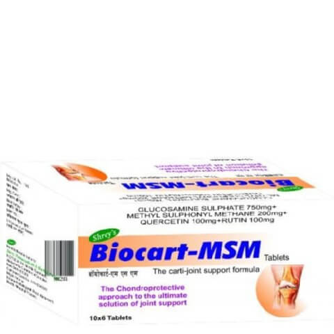 Shrey's Biocart MSM (Glucosamine Sulphate), 60 tablet(s) Shrey's Biocart MSM (Glucosamine Sulphate), 60 tablet(s)