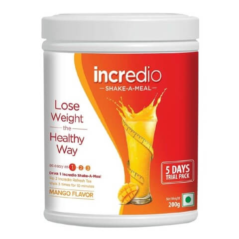 Incredio Weight Loss Shake 5 Days Trial Pack, 0.2 kg Mango Incredio Weight Loss Shake 5 Days Trial Pack, 0.2 kg Mango