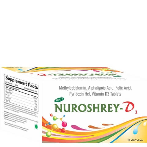 Shrey's Nuroshrey-D3 (Methylcobalamin & Vitamin D3), 100 tablet(s) Shrey's Nuroshrey-D3 (Methylcobalamin & Vitamin D3), 100 tablet(s)