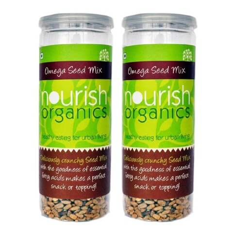 Nourish Organics Omega Seed Mix (Pack of 2), Unflavoured 150 g Nourish Organics Omega Seed Mix (Pack of 2), Unflavoured 150 g