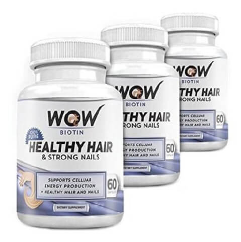 WOW Biotin Healthy Hair & Strong Nails (Pack of 3), Unflavoured 60 capsules WOW Biotin Healthy Hair & Strong Nails (Pack of 3), Unflavoured 60 capsules