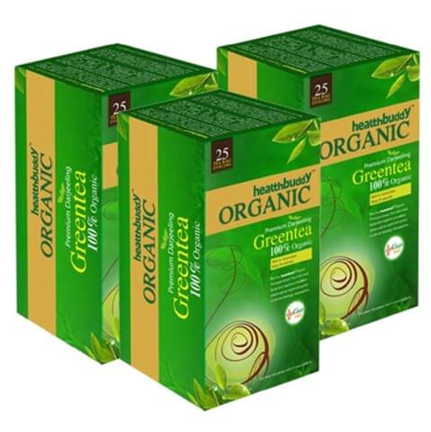 Healthbuddy Organic Premium Darjeeling Green Tea (Pack of 3), 25 Piece(s)/Pack Unflavoured Healthbuddy Organic Premium Darjeeling Green Tea (Pack of 3), 25 Piece(s)/Pack Unflavoured