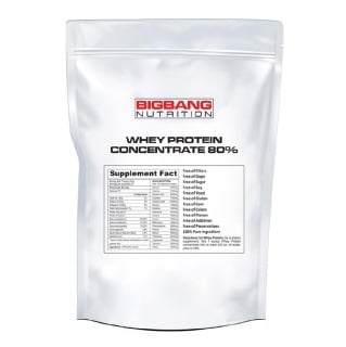 BigBang Nutrition Whey Protein Concentrate 80%, 2 Lb Unflavoured