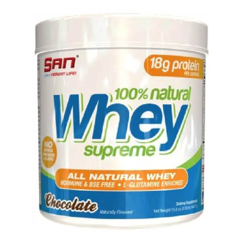 SAN 100% Natural Whey Supreme, 0.98 lb Chocolate SAN 100% Natural Whey Supreme, 0.98 lb Chocolate