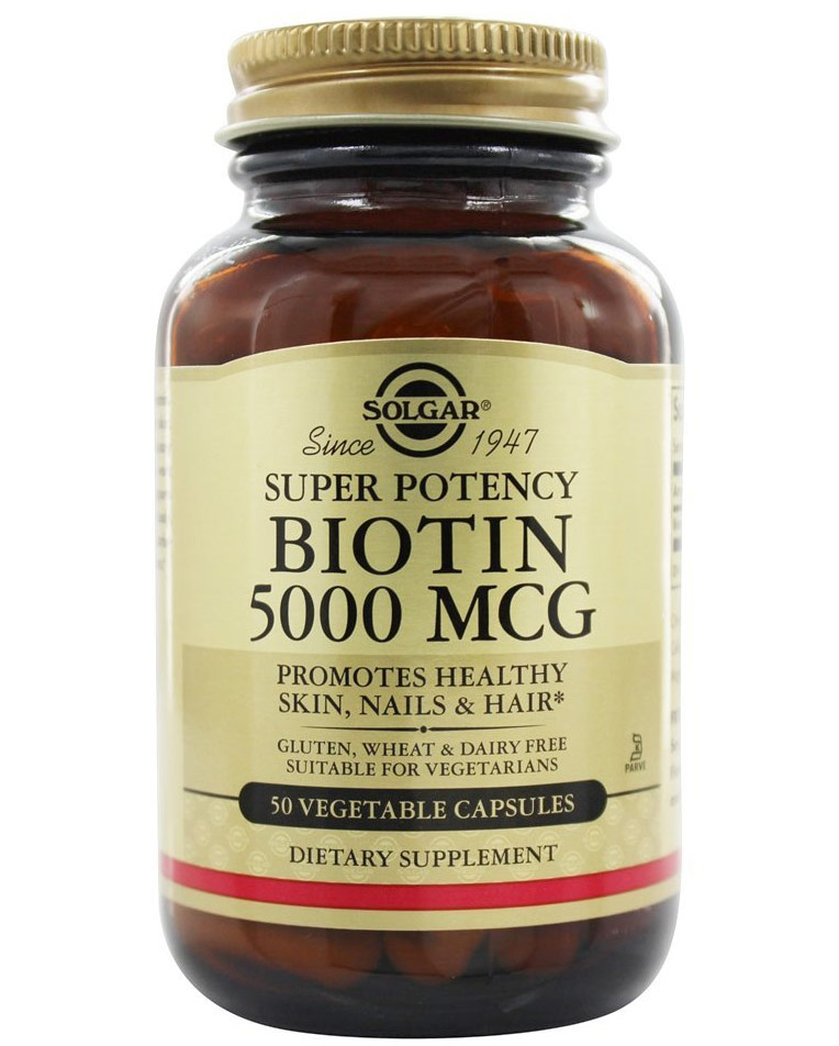 Solgar Super Potency Biotin (5000 mcg),  Unflavoured  50 veggie capsule(s) 