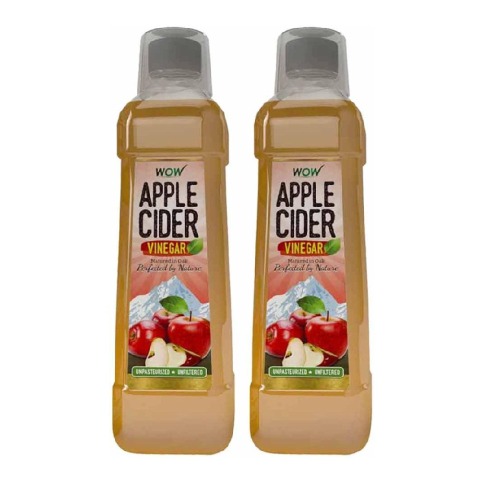 WOW Apple Cider Vinegar - Pack of 2, 0.75 L Unflavoured WOW Apple Cider Vinegar - Pack of 2, 0.75 L Unflavoured