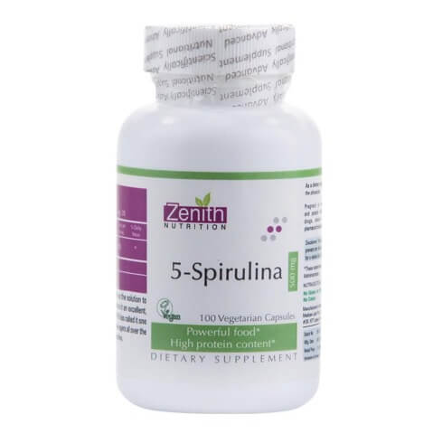 Zenith Nutrition 5-Spirulina (500mg), 100 capsules Zenith Nutrition 5-Spirulina (500mg), 100 capsules