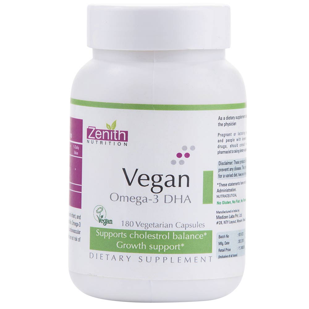 Zenith Nutrition Vegan Omega-3 DHA,  180 capsules 