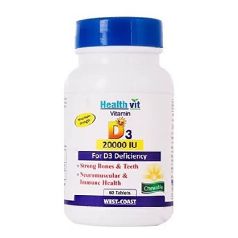 Healthvit Vitamin D3 (20000 IU),  60 tablet(s) 