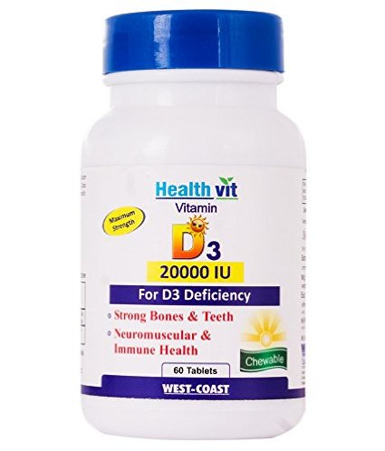 Healthvit Vitamin D3 (20000 IU),  60 tablet(s) 