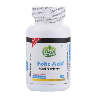Vista Nutrition Folic Acid, Unflavoured 100 capsules
