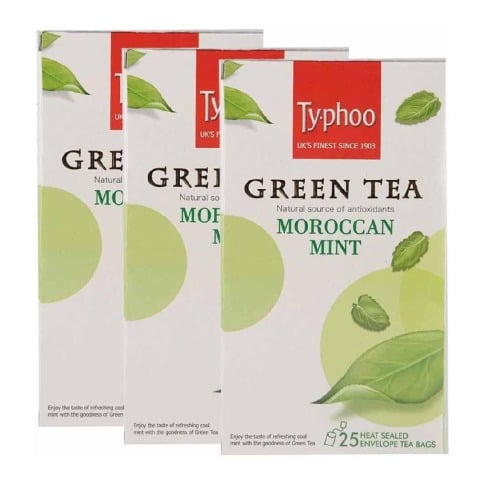 Typhoo Green Tea, 25 Piece(s)/Pack Moraccan Mint - Pack of 3 Typhoo Green Tea, 25 Piece(s)/Pack Moraccan Mint - Pack of 3