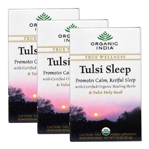 Organic India Tulsi Sleep Tea, Unflavoured 18 Piece(s)/Pack - Pack of 3