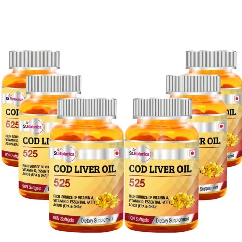 St.Botanica Cod Liver Oil 525 - Pack of 6, 90 softgels St.Botanica Cod Liver Oil 525 - Pack of 6, 90 softgels