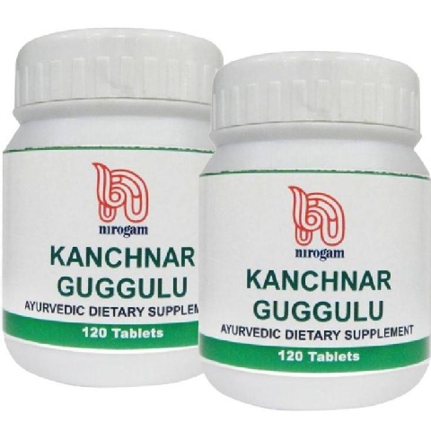 Nirogam Kanchanara Guggulu, 120 tablet(s) - Pack of 2 Nirogam Kanchanara Guggulu, 120 tablet(s) - Pack of 2