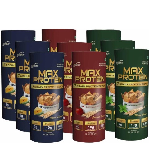 RiteBite Max Protein 7 Grain Protein Snacks - Pack of 9, 120 g RiteBite Max Protein 7 Grain Protein Snacks - Pack of 9, 120 g