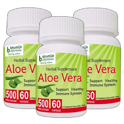 Bhumija Aloe Vera - Pack of 3, 60 capsules Bhumija Aloe Vera - Pack of 3, 60 capsules