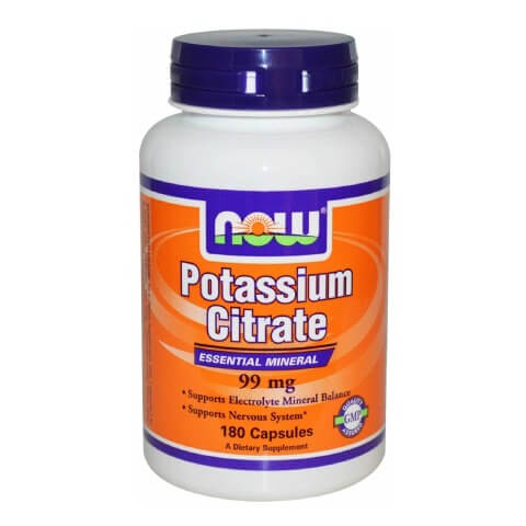 Now Potassium Citrate (99 mg), 180 capsules Now Potassium Citrate (99 mg), 180 capsules