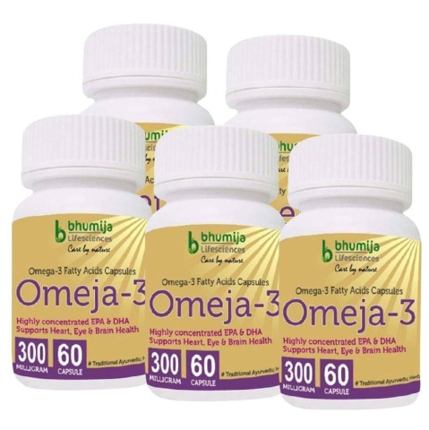 Bhumija Omeja 3 Fatty Acid (300 mg) - Pack of 5, 60 capsules Bhumija Omeja 3 Fatty Acid (300 mg) - Pack of 5, 60 capsules