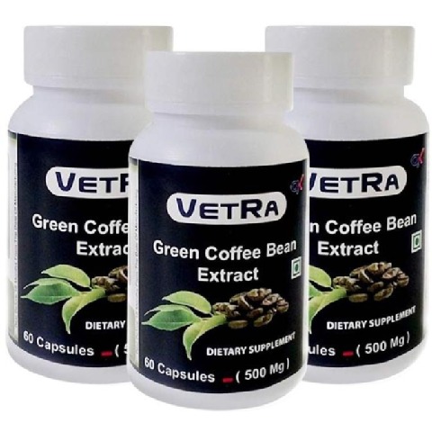 Vetra Green Coffee Bean Extract (500 mg) - Pack of 3 60 capsules Vetra Green Coffee Bean Extract (500 mg) - Pack of 3 60 capsules