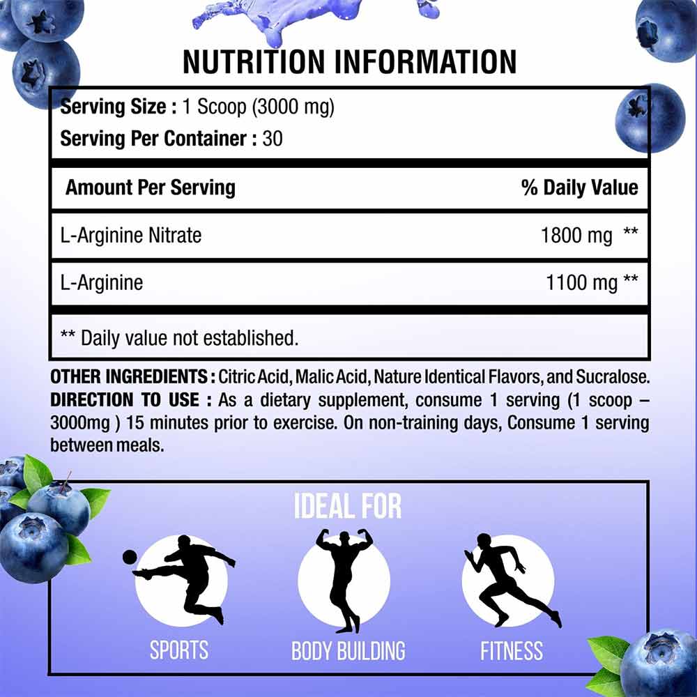 supplement - Big Muscles L-Arginine PMP Blueberry,  0.19 lb 