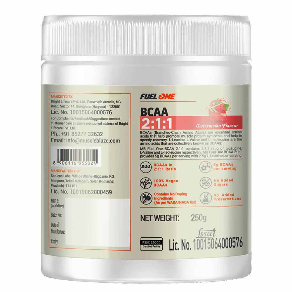 6 - MB Fuel One BCAA 2:1:1,  0.55 lb  37 Servings  Watermelon 