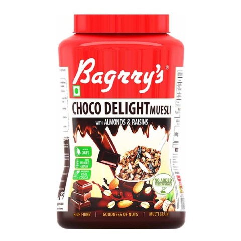 1 - Bagrrys Choco Delight Muesli with Almonds & Raisins, 1 kg Unflavoured