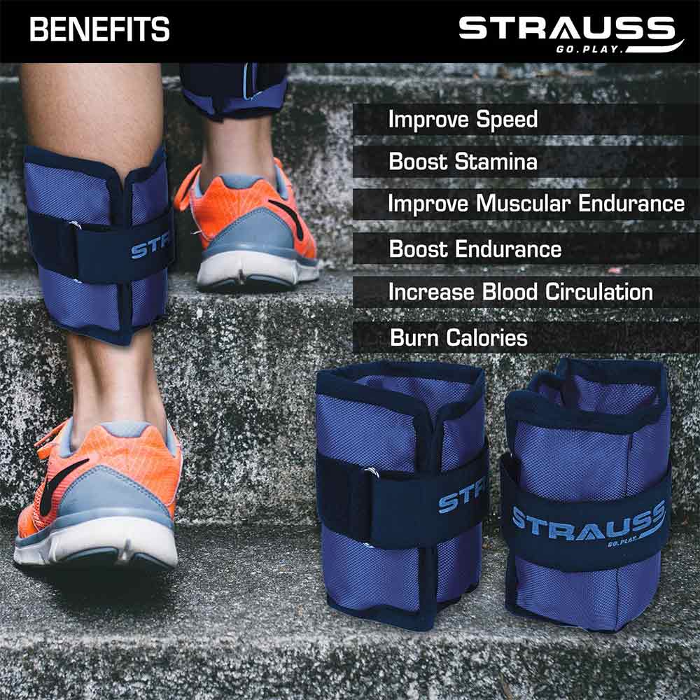 3 - Strauss Ankle Weight (Pair),  Blue  1 kg 