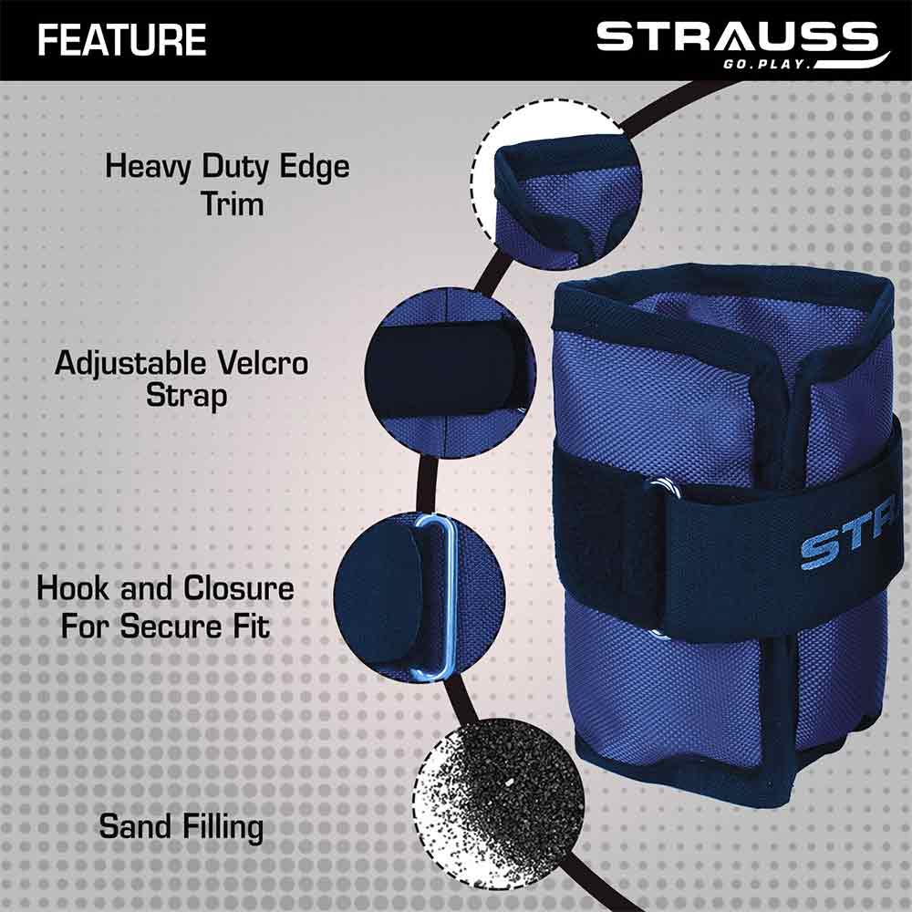 1 - Strauss Ankle Weight (Pair),  Blue  1 kg 