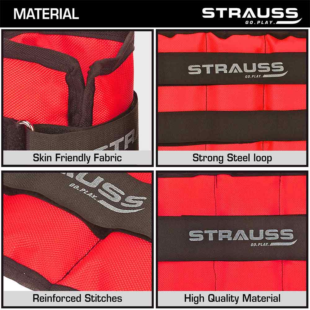 2 - Strauss Ankle Weight (Pair),  Red  2 kg 