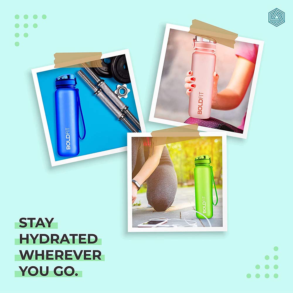6 - Boldfit Aqua Water Bottle,  Blue  1 L 