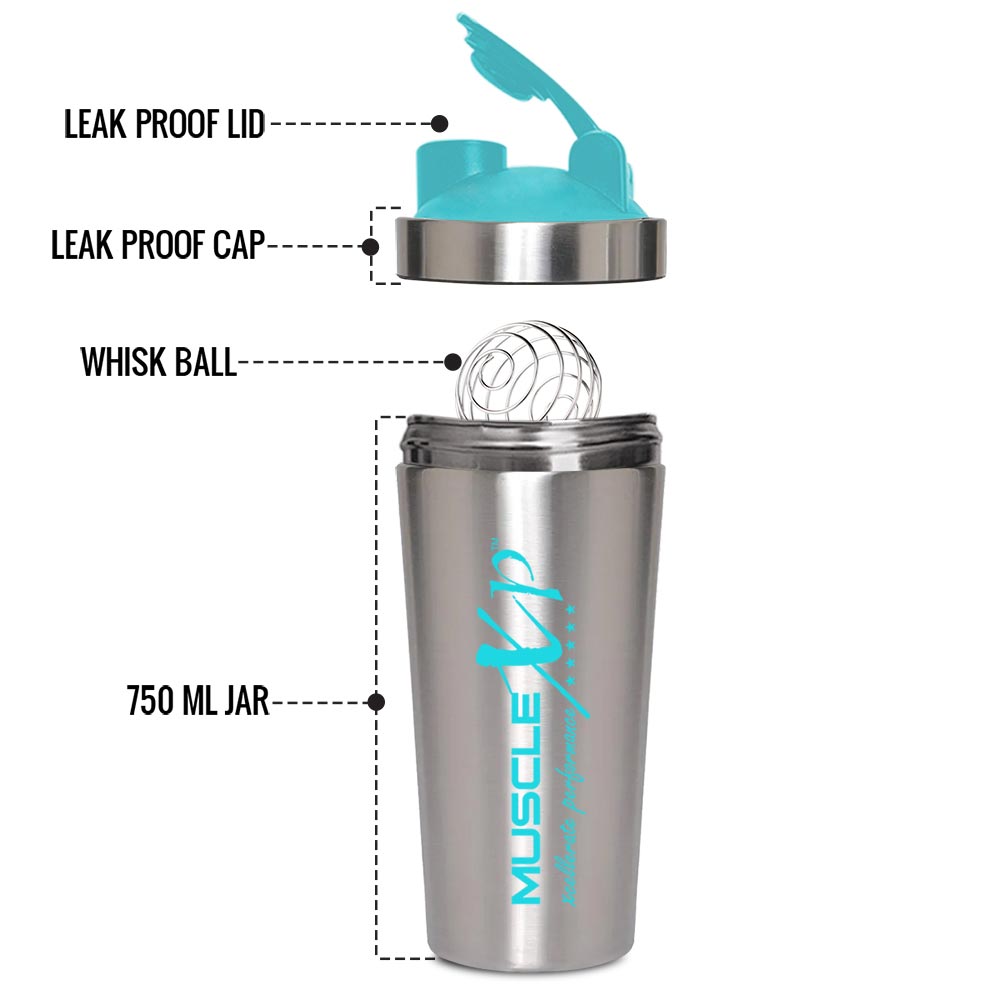 2 - MuscleXP Classic XP Stainless Steel Shaker Blender,  Blue  750 ml 