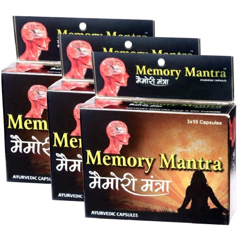 Memory Mantra Ayurvedic, 30 capsules - Pack of 3 Memory Mantra Ayurvedic, 30 capsules - Pack of 3