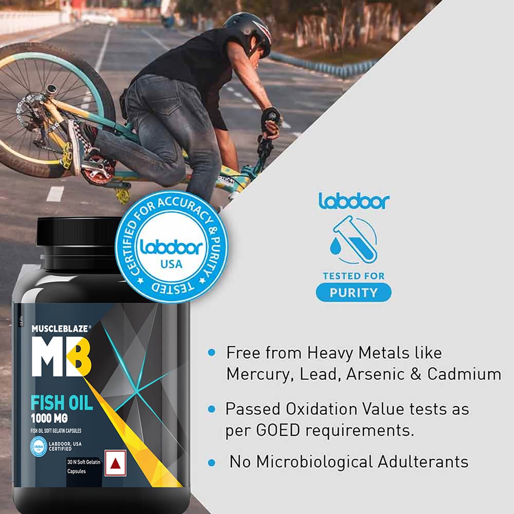 11 - MuscleBlaze Fish Oil (1000 mg) OP,  30 capsules 