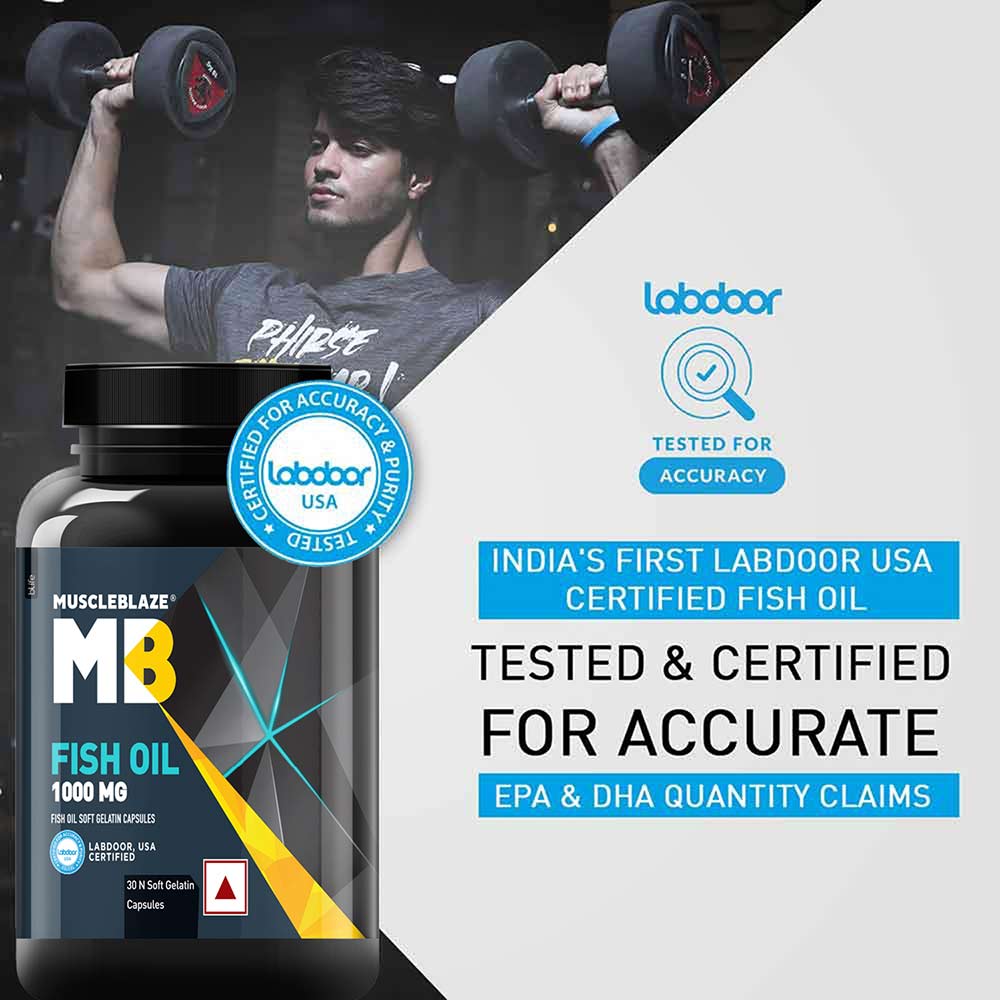 2 - MuscleBlaze Fish Oil (1000 mg) OP,  30 capsules 