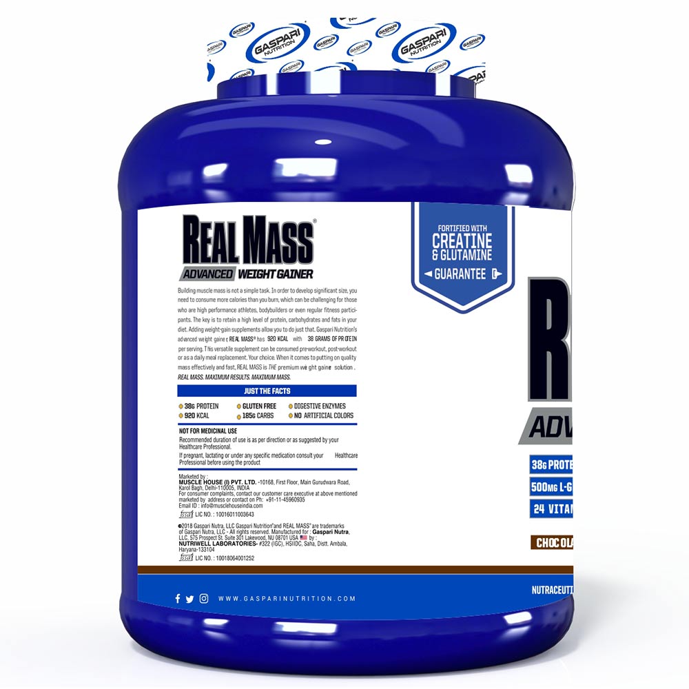 2 - Gaspari Nutrition Real Mass Advanced,  6.6 lb  Chocolate Ice Cream 