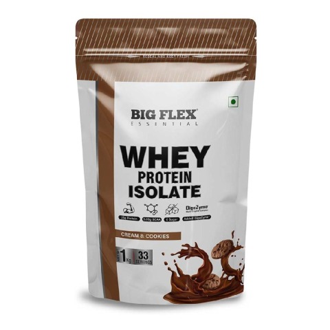 1 - Big Flex Essential Whey Protein Isolate,  2.2 lb  Cream & Cookies 